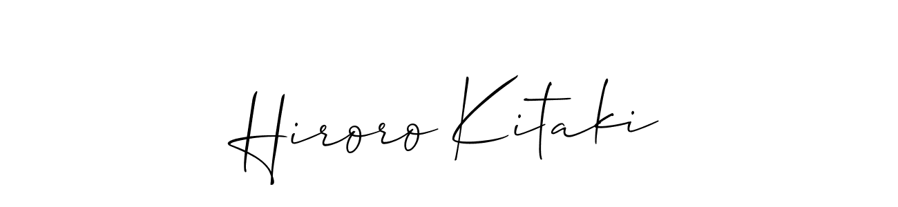Use a signature maker to create a handwritten signature online. With this signature software, you can design (Allison_Script) your own signature for name Hiroro Kitaki. Hiroro Kitaki signature style 2 images and pictures png