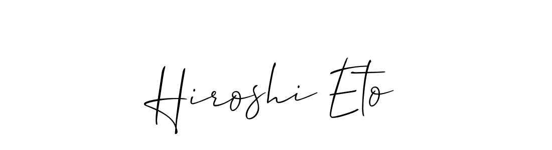 Create a beautiful signature design for name Hiroshi Eto. With this signature (Allison_Script) fonts, you can make a handwritten signature for free. Hiroshi Eto signature style 2 images and pictures png