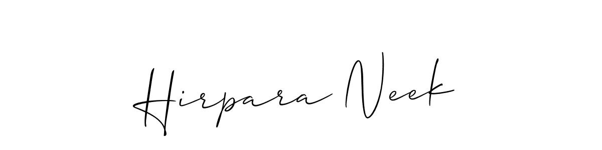 Use a signature maker to create a handwritten signature online. With this signature software, you can design (Allison_Script) your own signature for name Hirpara Neek. Hirpara Neek signature style 2 images and pictures png