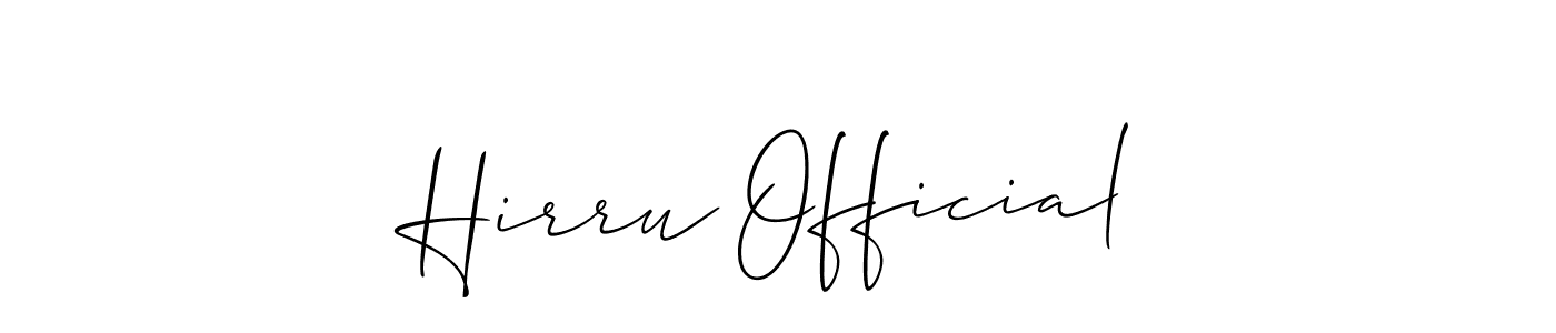 Allison_Script is a professional signature style that is perfect for those who want to add a touch of class to their signature. It is also a great choice for those who want to make their signature more unique. Get Hirru Official name to fancy signature for free. Hirru Official signature style 2 images and pictures png