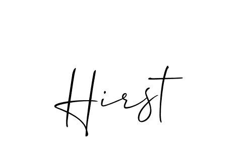 The best way (Allison_Script) to make a short signature is to pick only two or three words in your name. The name Hirst include a total of six letters. For converting this name. Hirst signature style 2 images and pictures png