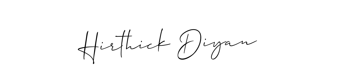 if you are searching for the best signature style for your name Hirthick Diyan. so please give up your signature search. here we have designed multiple signature styles  using Allison_Script. Hirthick Diyan signature style 2 images and pictures png