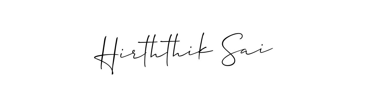 How to make Hirththik Sai signature? Allison_Script is a professional autograph style. Create handwritten signature for Hirththik Sai name. Hirththik Sai signature style 2 images and pictures png
