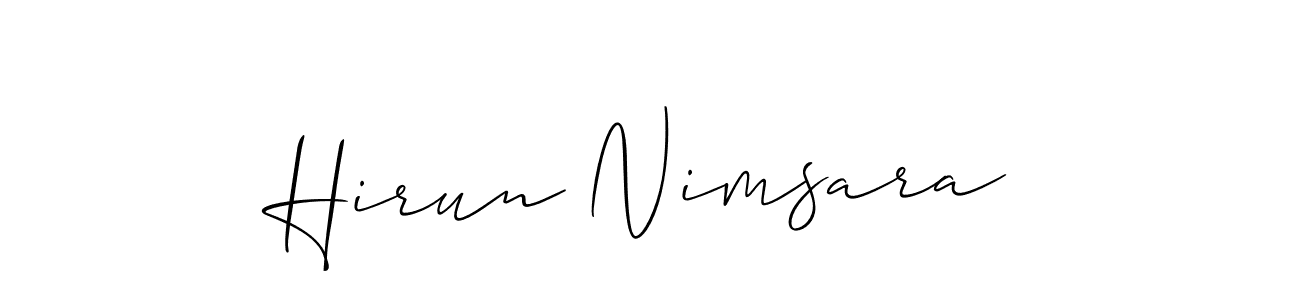 Once you've used our free online signature maker to create your best signature Allison_Script style, it's time to enjoy all of the benefits that Hirun Nimsara name signing documents. Hirun Nimsara signature style 2 images and pictures png