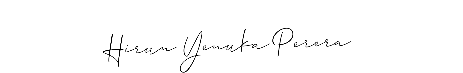 Use a signature maker to create a handwritten signature online. With this signature software, you can design (Allison_Script) your own signature for name Hirun Yenuka Perera. Hirun Yenuka Perera signature style 2 images and pictures png