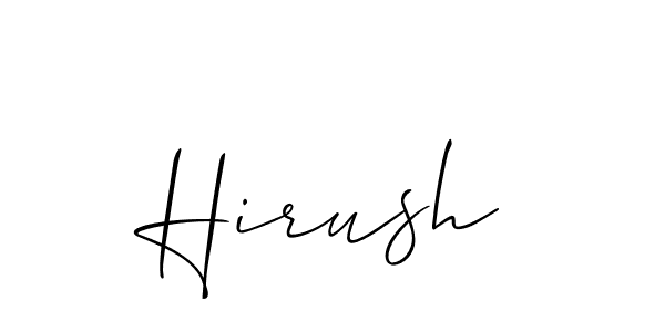 It looks lik you need a new signature style for name Hirush. Design unique handwritten (Allison_Script) signature with our free signature maker in just a few clicks. Hirush signature style 2 images and pictures png