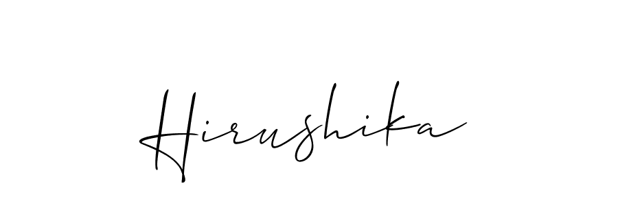How to make Hirushika signature? Allison_Script is a professional autograph style. Create handwritten signature for Hirushika name. Hirushika signature style 2 images and pictures png