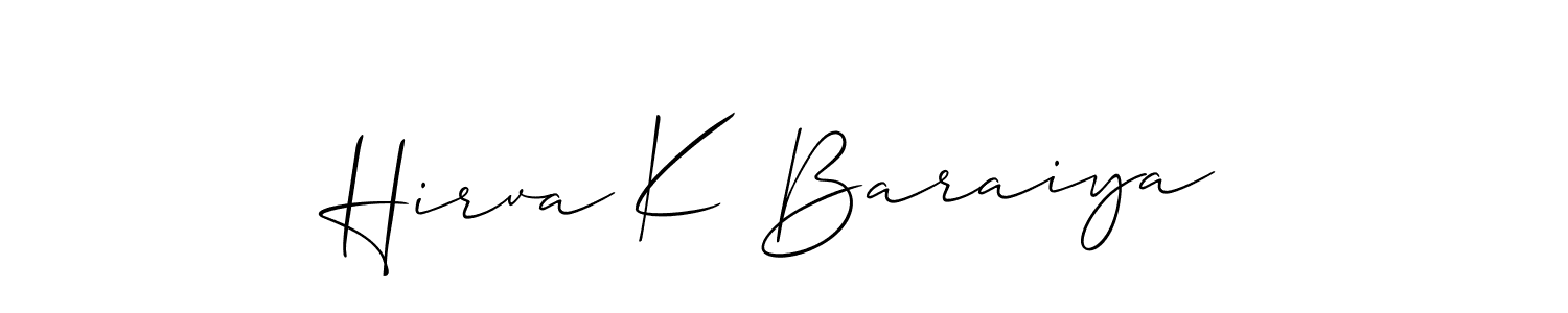 See photos of Hirva K Baraiya official signature by Spectra . Check more albums & portfolios. Read reviews & check more about Allison_Script font. Hirva K Baraiya signature style 2 images and pictures png