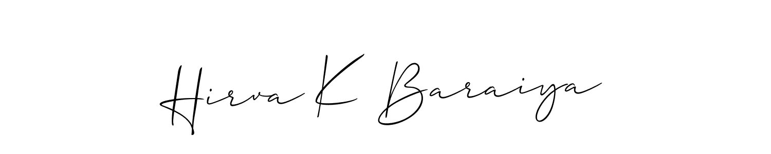 See photos of Hirva K Baraiya official signature by Spectra . Check more albums & portfolios. Read reviews & check more about Allison_Script font. Hirva K Baraiya signature style 2 images and pictures png