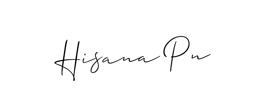 Make a beautiful signature design for name Hisana Pn. With this signature (Allison_Script) style, you can create a handwritten signature for free. Hisana Pn signature style 2 images and pictures png