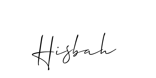 Use a signature maker to create a handwritten signature online. With this signature software, you can design (Allison_Script) your own signature for name Hisbah. Hisbah signature style 2 images and pictures png