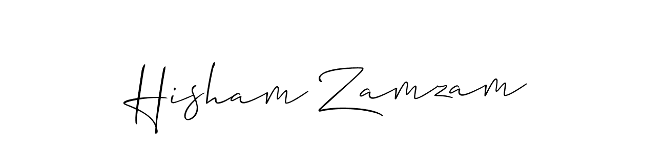 Use a signature maker to create a handwritten signature online. With this signature software, you can design (Allison_Script) your own signature for name Hisham Zamzam. Hisham Zamzam signature style 2 images and pictures png