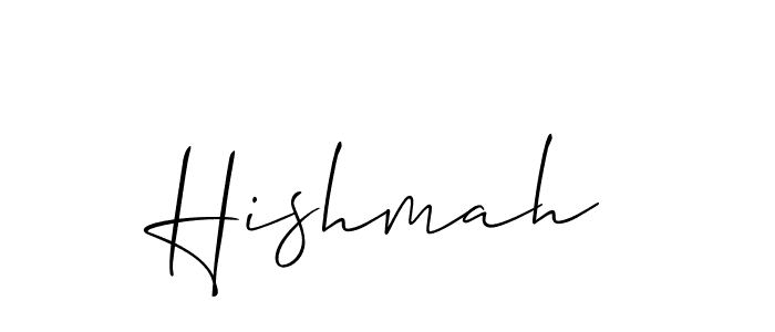 if you are searching for the best signature style for your name Hishmah. so please give up your signature search. here we have designed multiple signature styles  using Allison_Script. Hishmah signature style 2 images and pictures png