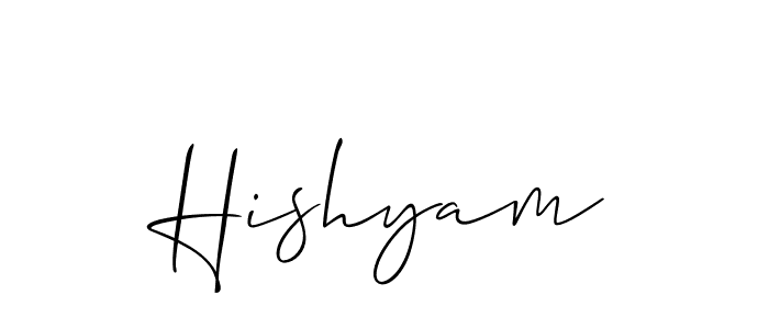 The best way (Allison_Script) to make a short signature is to pick only two or three words in your name. The name Hishyam include a total of six letters. For converting this name. Hishyam signature style 2 images and pictures png