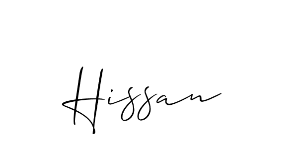 How to make Hissan signature? Allison_Script is a professional autograph style. Create handwritten signature for Hissan name. Hissan signature style 2 images and pictures png