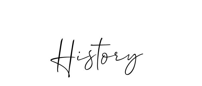 Also we have History name is the best signature style. Create professional handwritten signature collection using Allison_Script autograph style. History signature style 2 images and pictures png