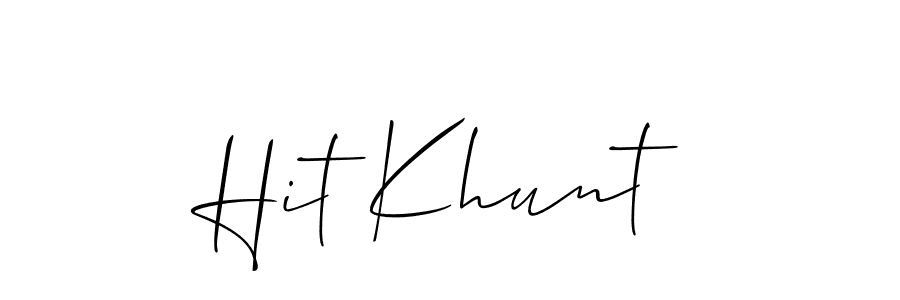 if you are searching for the best signature style for your name Hit Khunt. so please give up your signature search. here we have designed multiple signature styles  using Allison_Script. Hit Khunt signature style 2 images and pictures png