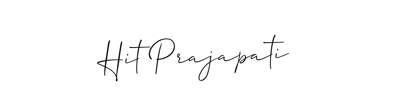 Use a signature maker to create a handwritten signature online. With this signature software, you can design (Allison_Script) your own signature for name Hit Prajapati. Hit Prajapati signature style 2 images and pictures png