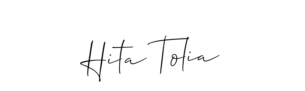 Make a short Hita Tolia signature style. Manage your documents anywhere anytime using Allison_Script. Create and add eSignatures, submit forms, share and send files easily. Hita Tolia signature style 2 images and pictures png