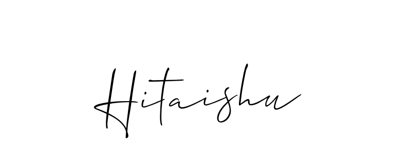 Hitaishu stylish signature style. Best Handwritten Sign (Allison_Script) for my name. Handwritten Signature Collection Ideas for my name Hitaishu. Hitaishu signature style 2 images and pictures png