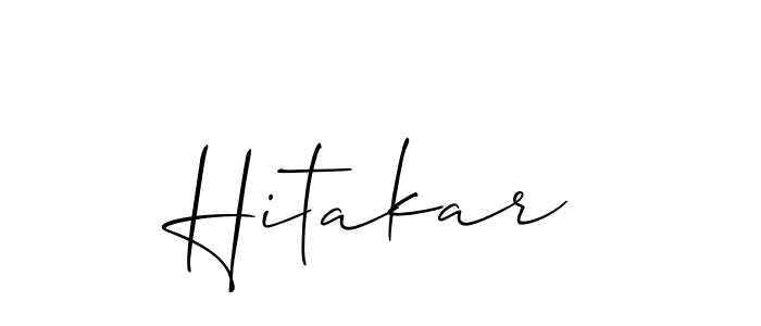 You should practise on your own different ways (Allison_Script) to write your name (Hitakar) in signature. don't let someone else do it for you. Hitakar signature style 2 images and pictures png