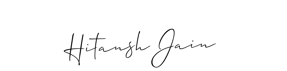 How to make Hitansh Jain signature? Allison_Script is a professional autograph style. Create handwritten signature for Hitansh Jain name. Hitansh Jain signature style 2 images and pictures png