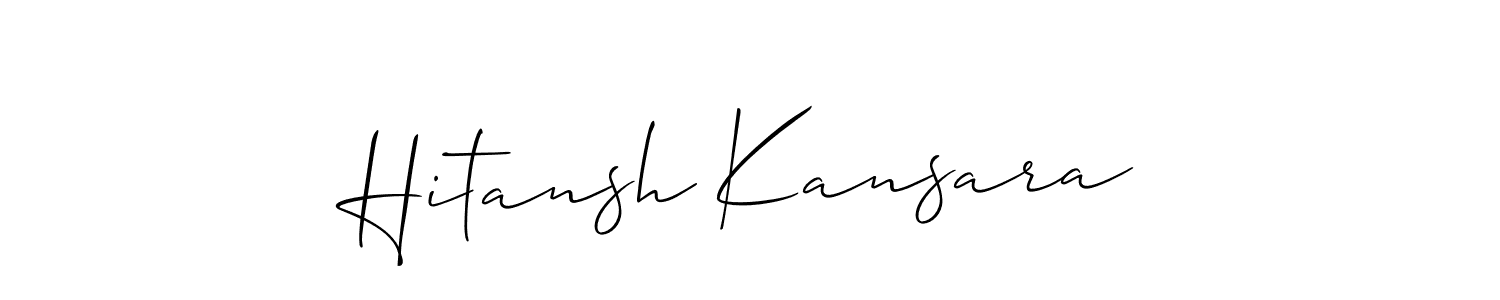 Use a signature maker to create a handwritten signature online. With this signature software, you can design (Allison_Script) your own signature for name Hitansh Kansara. Hitansh Kansara signature style 2 images and pictures png