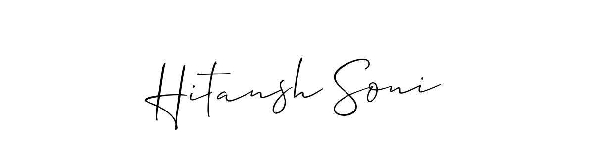 Design your own signature with our free online signature maker. With this signature software, you can create a handwritten (Allison_Script) signature for name Hitansh Soni. Hitansh Soni signature style 2 images and pictures png
