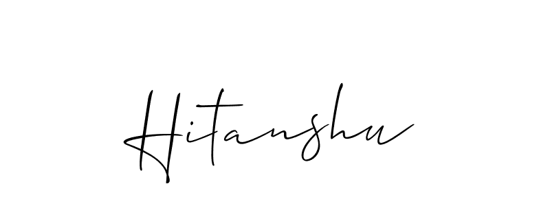 if you are searching for the best signature style for your name Hitanshu. so please give up your signature search. here we have designed multiple signature styles  using Allison_Script. Hitanshu signature style 2 images and pictures png