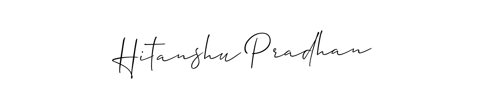 Also You can easily find your signature by using the search form. We will create Hitanshu Pradhan name handwritten signature images for you free of cost using Allison_Script sign style. Hitanshu Pradhan signature style 2 images and pictures png