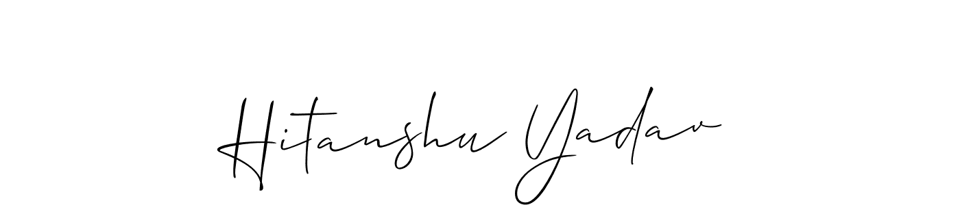 if you are searching for the best signature style for your name Hitanshu Yadav. so please give up your signature search. here we have designed multiple signature styles  using Allison_Script. Hitanshu Yadav signature style 2 images and pictures png