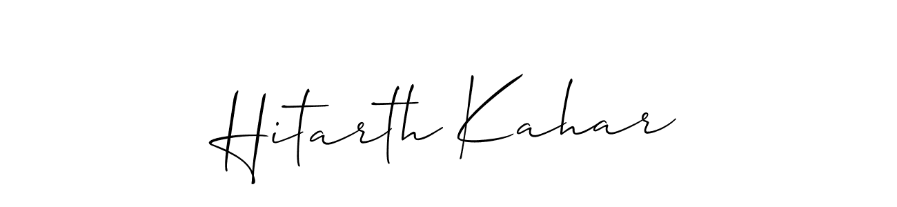 It looks lik you need a new signature style for name Hitarth Kahar. Design unique handwritten (Allison_Script) signature with our free signature maker in just a few clicks. Hitarth Kahar signature style 2 images and pictures png
