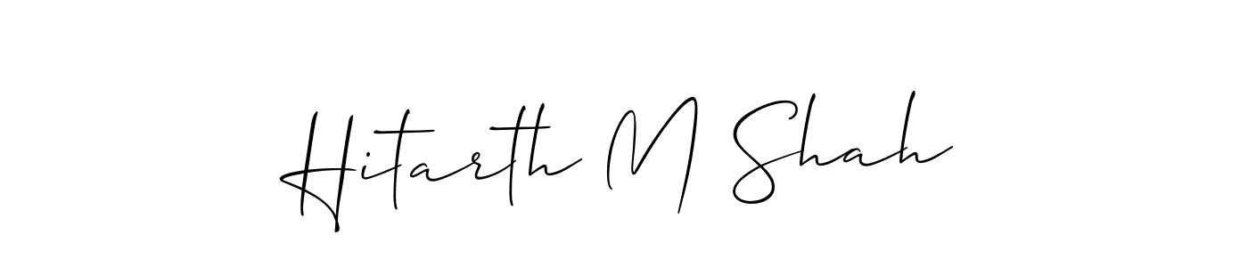 if you are searching for the best signature style for your name Hitarth M Shah. so please give up your signature search. here we have designed multiple signature styles  using Allison_Script. Hitarth M Shah signature style 2 images and pictures png