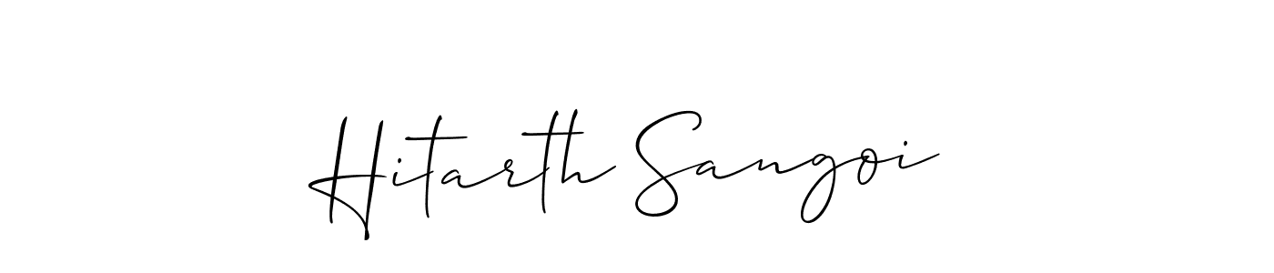 Also we have Hitarth Sangoi name is the best signature style. Create professional handwritten signature collection using Allison_Script autograph style. Hitarth Sangoi signature style 2 images and pictures png