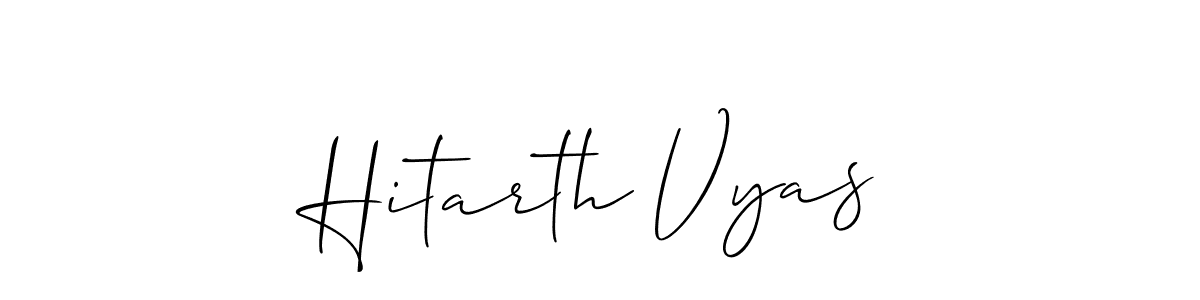 How to make Hitarth Vyas signature? Allison_Script is a professional autograph style. Create handwritten signature for Hitarth Vyas name. Hitarth Vyas signature style 2 images and pictures png