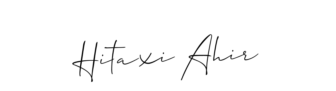 Also we have Hitaxi Ahir name is the best signature style. Create professional handwritten signature collection using Allison_Script autograph style. Hitaxi Ahir signature style 2 images and pictures png