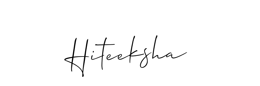 Design your own signature with our free online signature maker. With this signature software, you can create a handwritten (Allison_Script) signature for name Hiteeksha. Hiteeksha signature style 2 images and pictures png