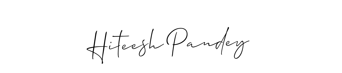 Allison_Script is a professional signature style that is perfect for those who want to add a touch of class to their signature. It is also a great choice for those who want to make their signature more unique. Get Hiteesh Pandey name to fancy signature for free. Hiteesh Pandey signature style 2 images and pictures png
