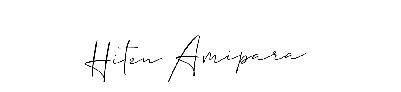 Create a beautiful signature design for name Hiten Amipara. With this signature (Allison_Script) fonts, you can make a handwritten signature for free. Hiten Amipara signature style 2 images and pictures png