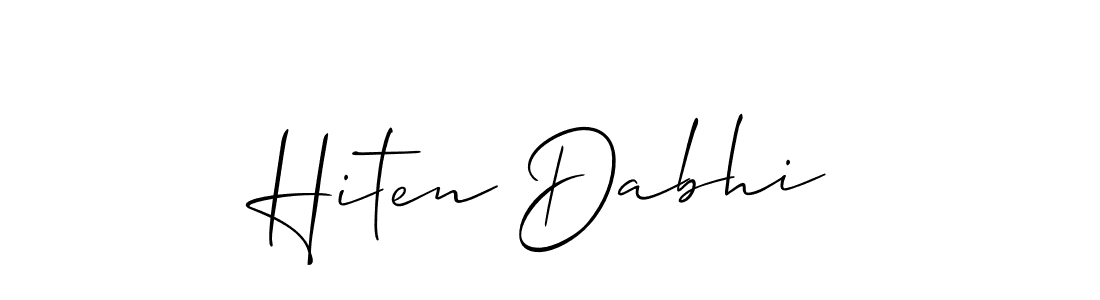 Also You can easily find your signature by using the search form. We will create Hiten Dabhi name handwritten signature images for you free of cost using Allison_Script sign style. Hiten Dabhi signature style 2 images and pictures png