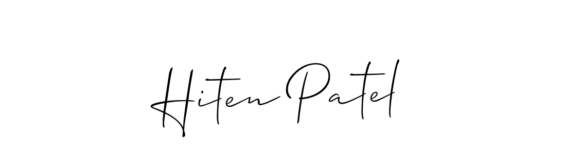 Make a beautiful signature design for name Hiten Patel. With this signature (Allison_Script) style, you can create a handwritten signature for free. Hiten Patel signature style 2 images and pictures png