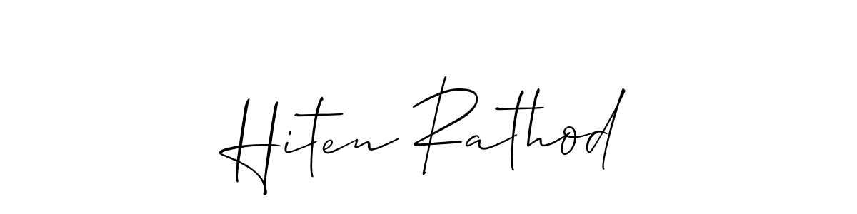 Also we have Hiten Rathod name is the best signature style. Create professional handwritten signature collection using Allison_Script autograph style. Hiten Rathod signature style 2 images and pictures png