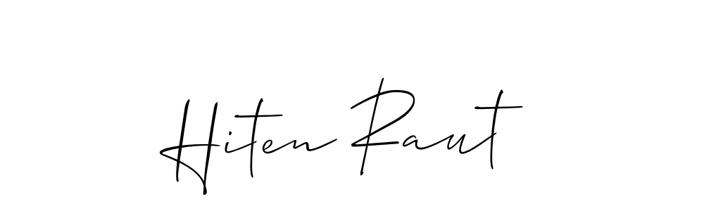 Create a beautiful signature design for name Hiten Raut. With this signature (Allison_Script) fonts, you can make a handwritten signature for free. Hiten Raut signature style 2 images and pictures png