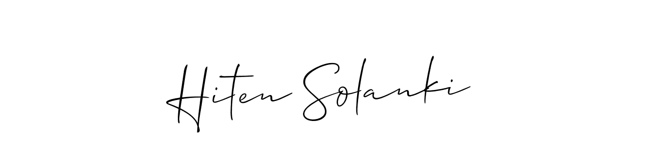 Make a short Hiten Solanki signature style. Manage your documents anywhere anytime using Allison_Script. Create and add eSignatures, submit forms, share and send files easily. Hiten Solanki signature style 2 images and pictures png