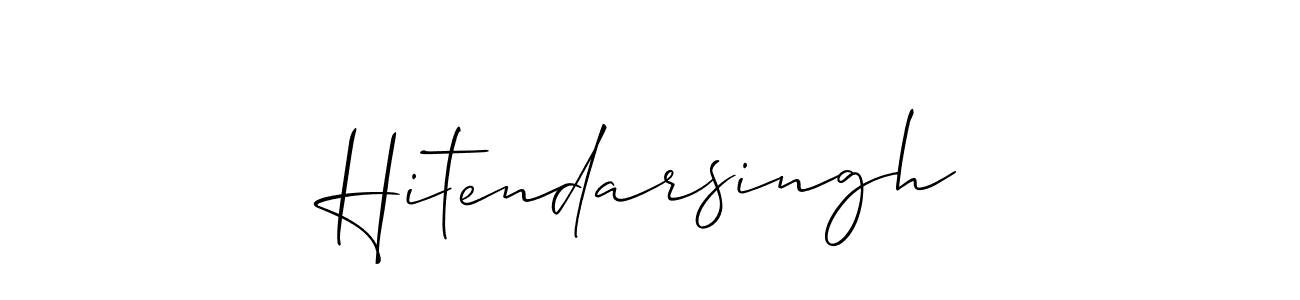 Make a beautiful signature design for name Hitendarsingh. With this signature (Allison_Script) style, you can create a handwritten signature for free. Hitendarsingh signature style 2 images and pictures png
