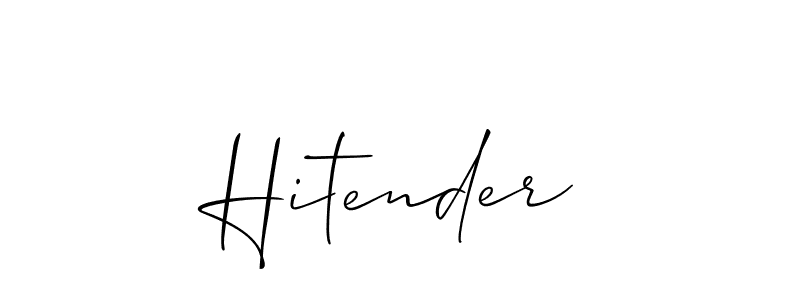 How to make Hitender name signature. Use Allison_Script style for creating short signs online. This is the latest handwritten sign. Hitender signature style 2 images and pictures png