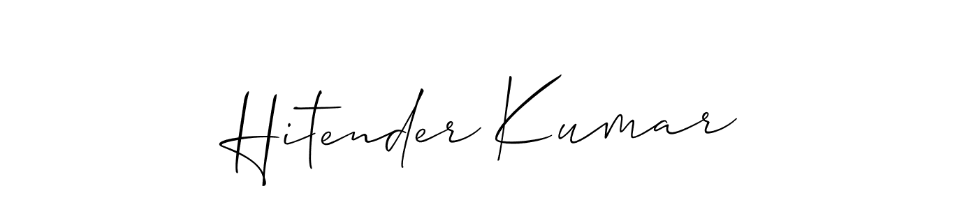 Design your own signature with our free online signature maker. With this signature software, you can create a handwritten (Allison_Script) signature for name Hitender Kumar. Hitender Kumar signature style 2 images and pictures png