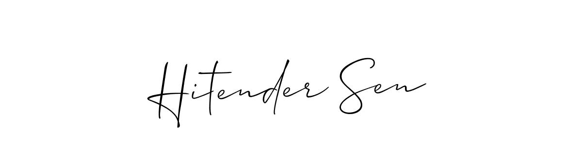Best and Professional Signature Style for Hitender Sen. Allison_Script Best Signature Style Collection. Hitender Sen signature style 2 images and pictures png