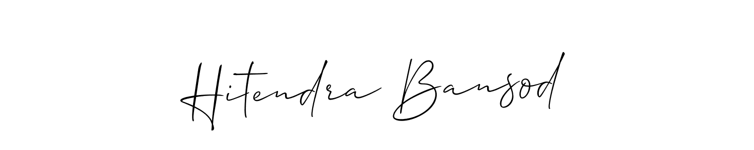 Also we have Hitendra Bansod name is the best signature style. Create professional handwritten signature collection using Allison_Script autograph style. Hitendra Bansod signature style 2 images and pictures png