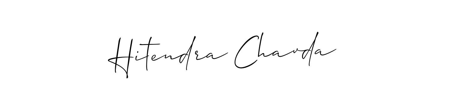 if you are searching for the best signature style for your name Hitendra Chavda. so please give up your signature search. here we have designed multiple signature styles  using Allison_Script. Hitendra Chavda signature style 2 images and pictures png